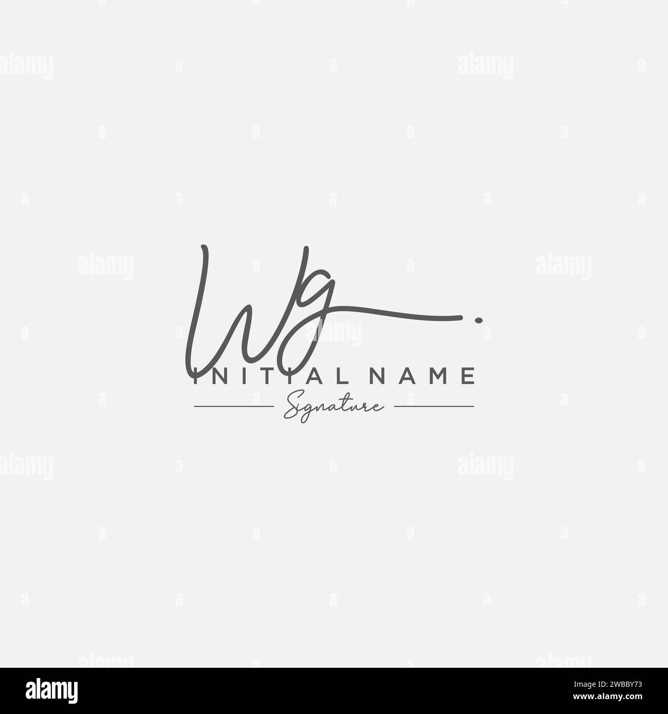 WG Signature Logo Template Vector. Stock Vector