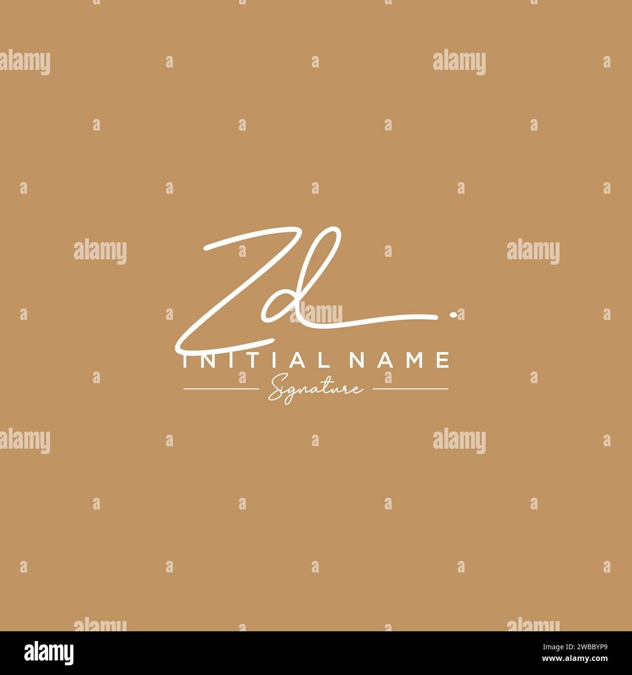 ZD Signature Logo Template Vector. Stock Vector