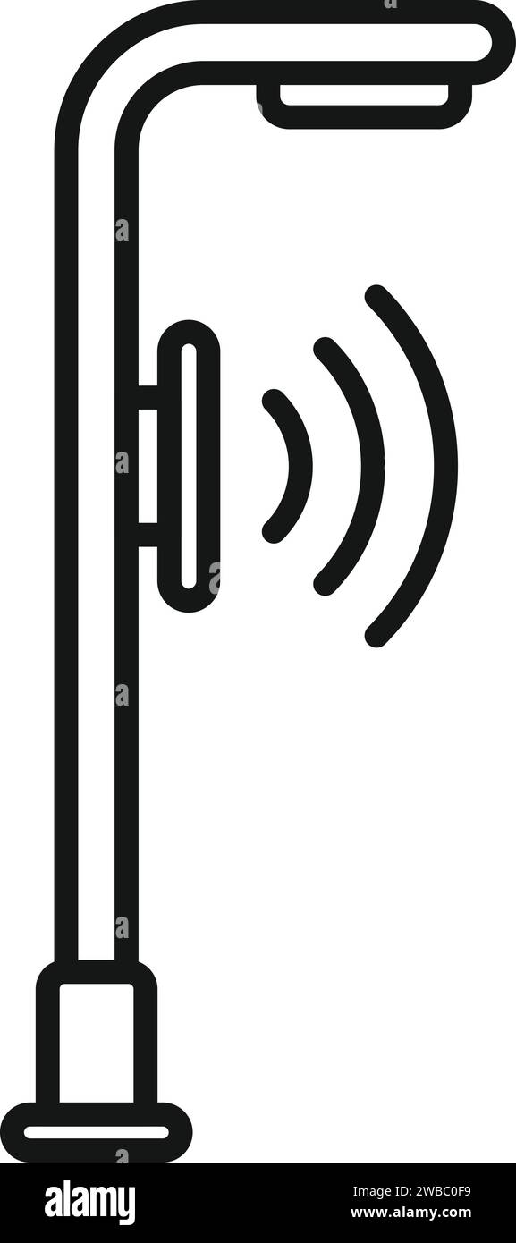 Smart stop control icon outline vector. Road sensor. Alert care Stock ...