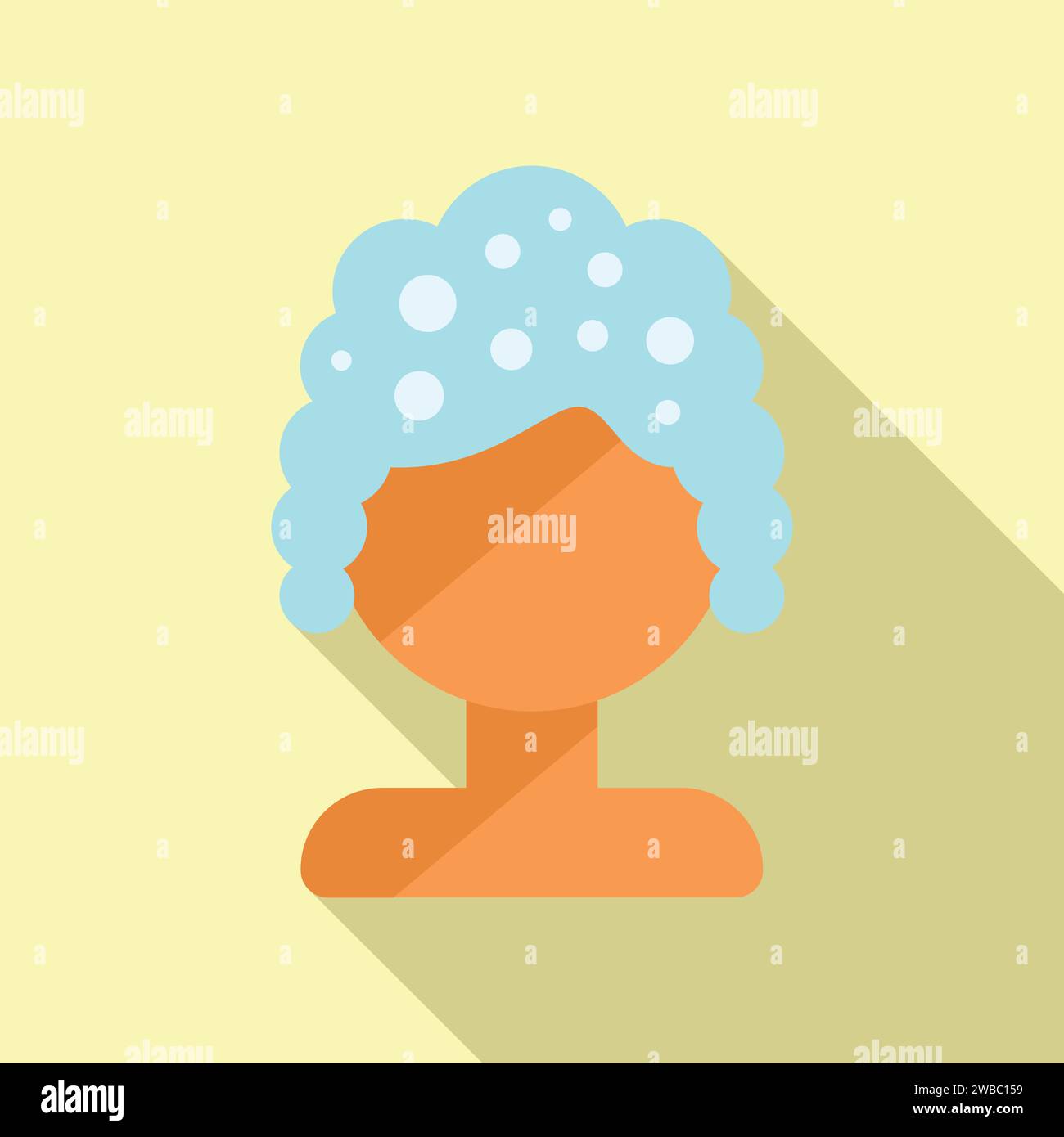 Curly wig hairs icon flat vector. Female elegance. Beauty fashion head