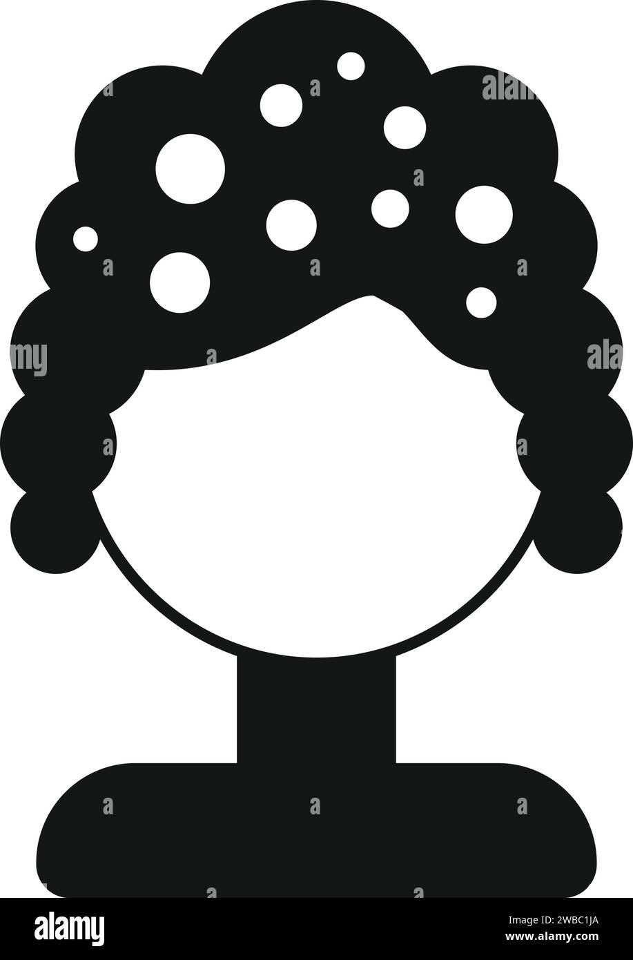 Curly wig hairs icon simple vector. Female elegance. Beauty fashion