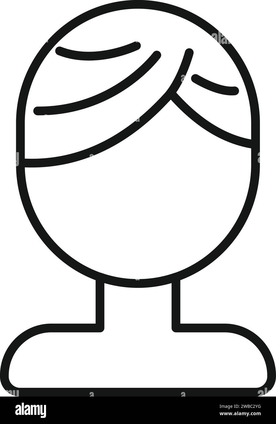 Model locks short icon outline vector. Hair face fashion. Cute wavy