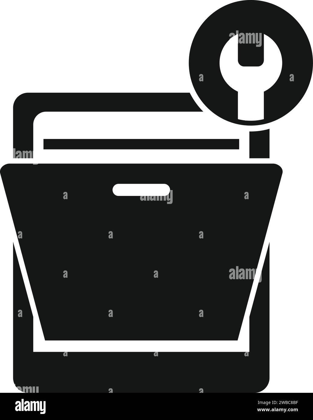 Repair dishwasher icon simple vector. Service broken appliance. Home dirty Stock Vector