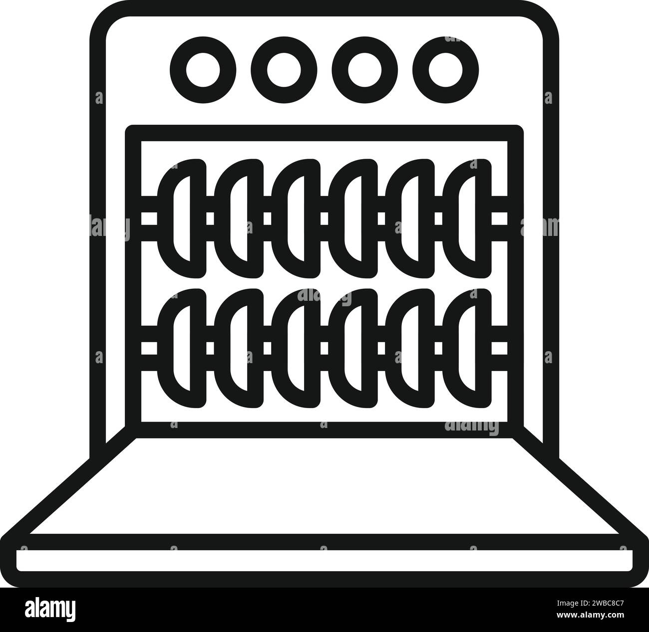 Dishwasher appliance icon outline vector. Water heating. Service appliance Stock Vector