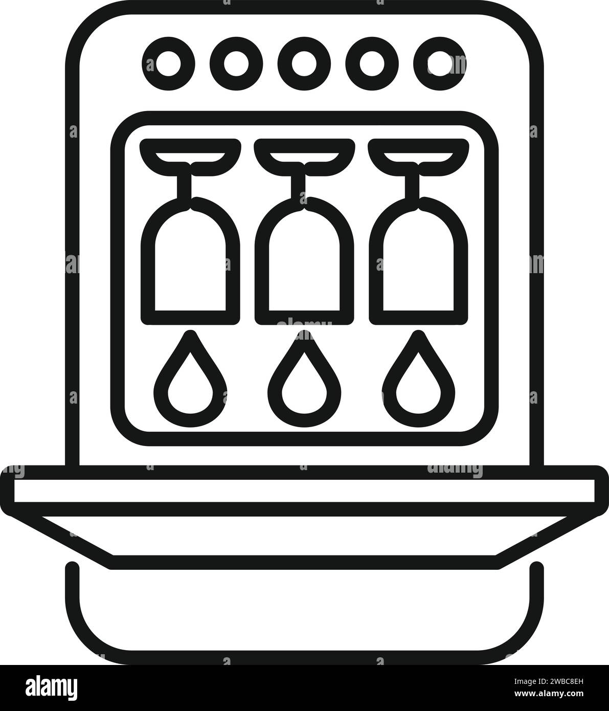 Home glasses wash icon outline vector. Repaired dishwasher. Home repair kit Stock Vector