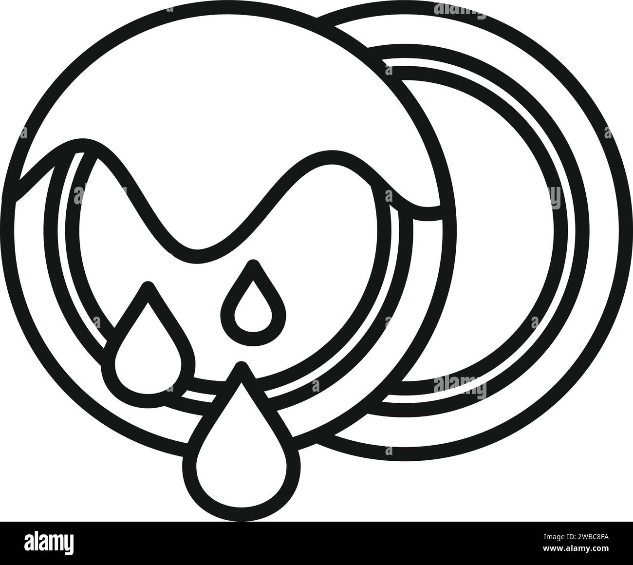 Dirty dishes icon outline vector. Ready for dishwasher wash. Repair service Stock Vector