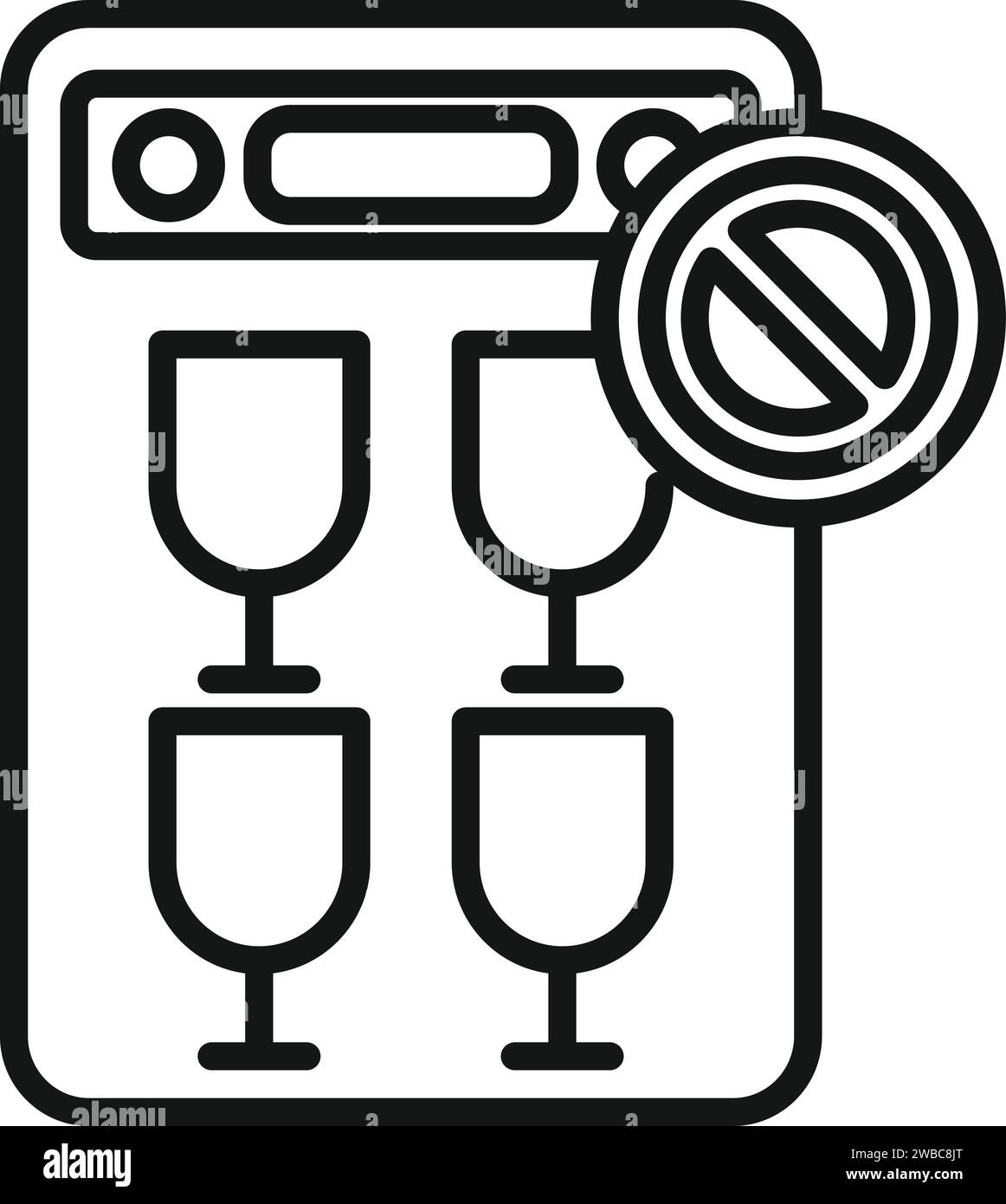 No work dishwasher icon outline vector. Service heater. Dish home ac engineer Stock Vector