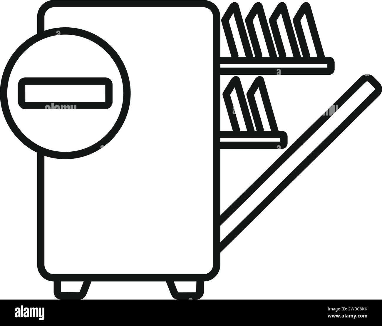 Broken home appliance icon outline vector. Water dishwasher. Home failure Stock Vector