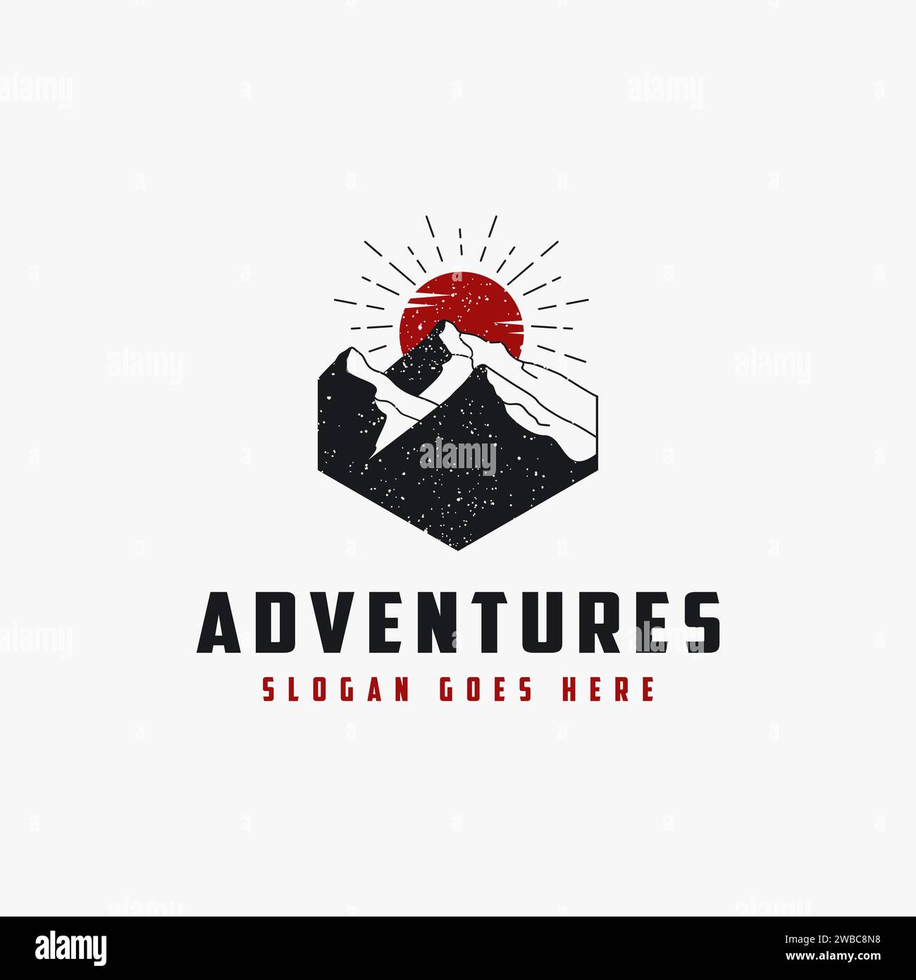 vintage emblem mountain adventure logo icon Stock Vector Image & Art ...