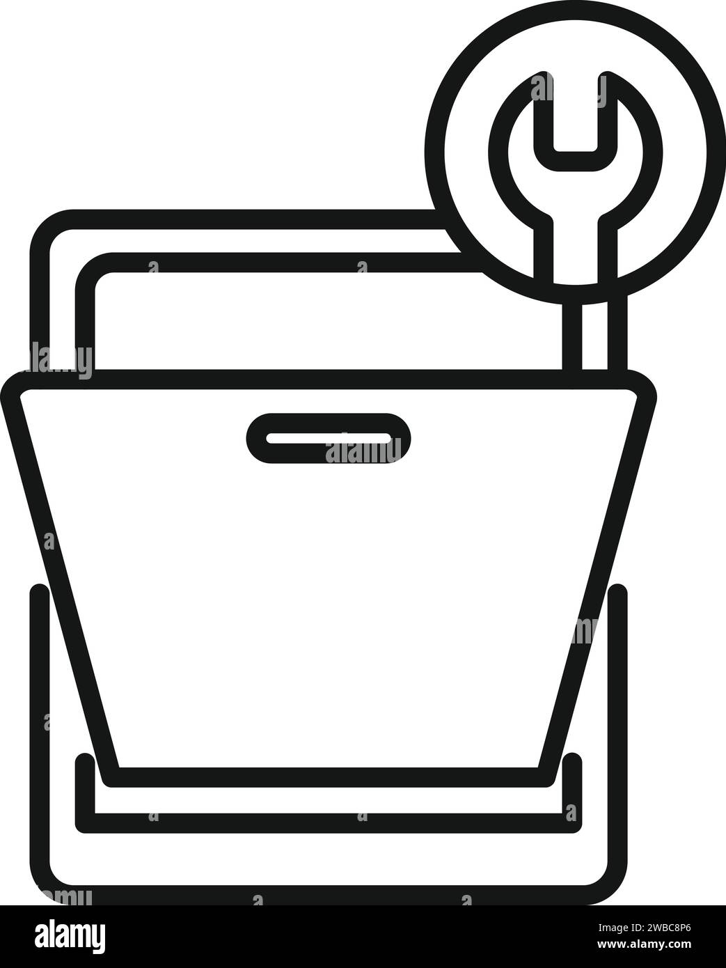 Repair dishwasher icon outline vector. Service broken appliance. Home dirty Stock Vector