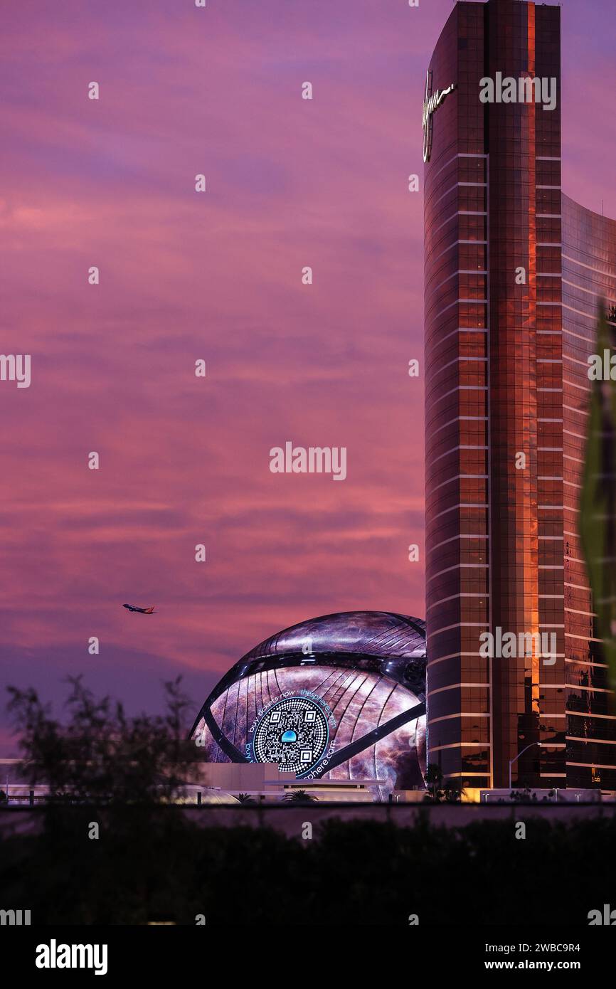 Las Vegas, NV, USA. 9th Jan, 2024. An exterior view of the Sphere and