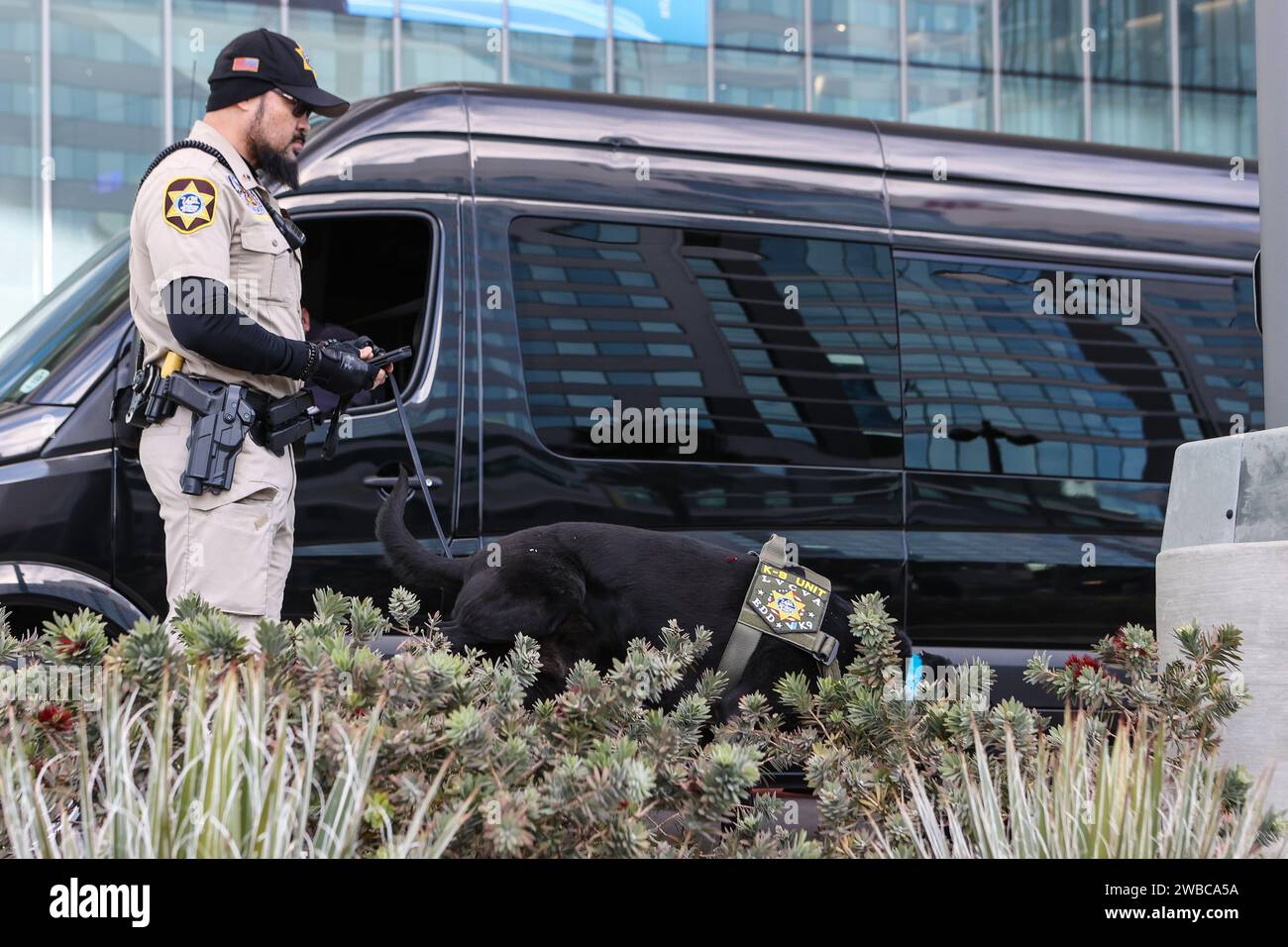 Las Vegas, NV, USA. 9th Jan, 2024. A LVMPD officer and K9 partner