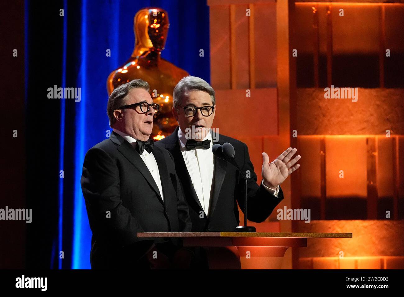 Nathan Lane, left, and Matthew Broderick introduce Mel Brooks during