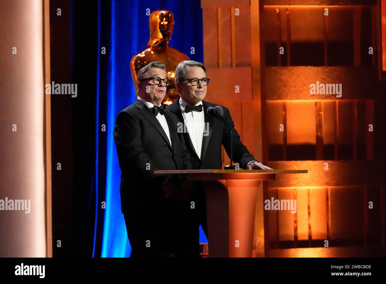 Nathan Lane, left, and Matthew Broderick introduce Mel Brooks during