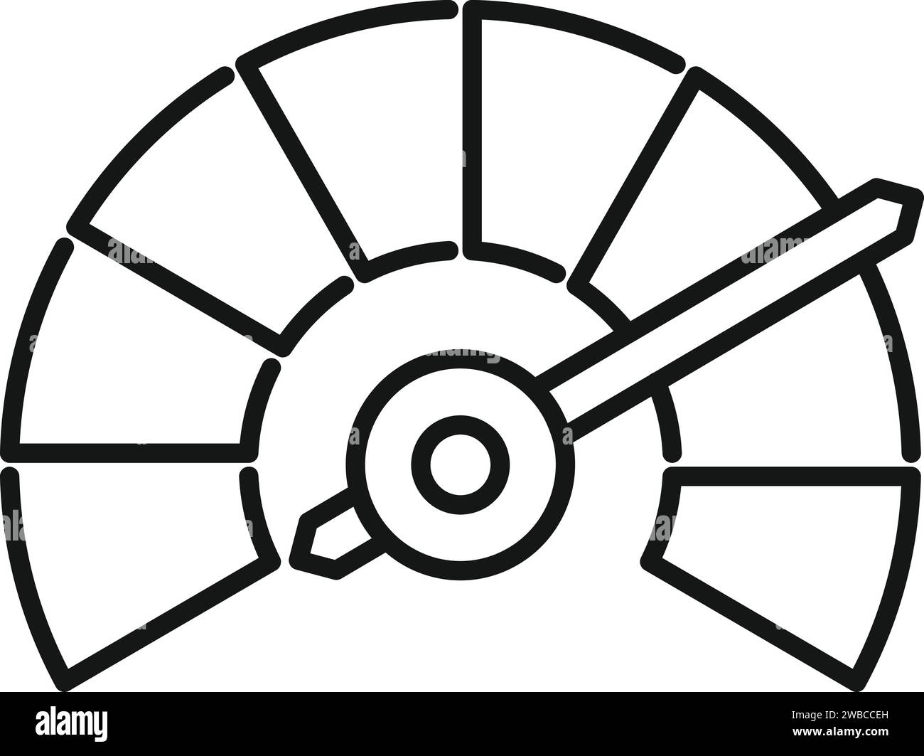 Speed gauge icon outline vector. Panel gauge. Scale run work Stock ...