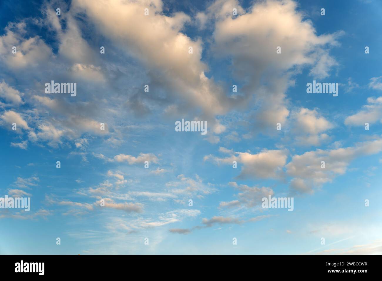 Blue sky background with white clouds Stock Photo