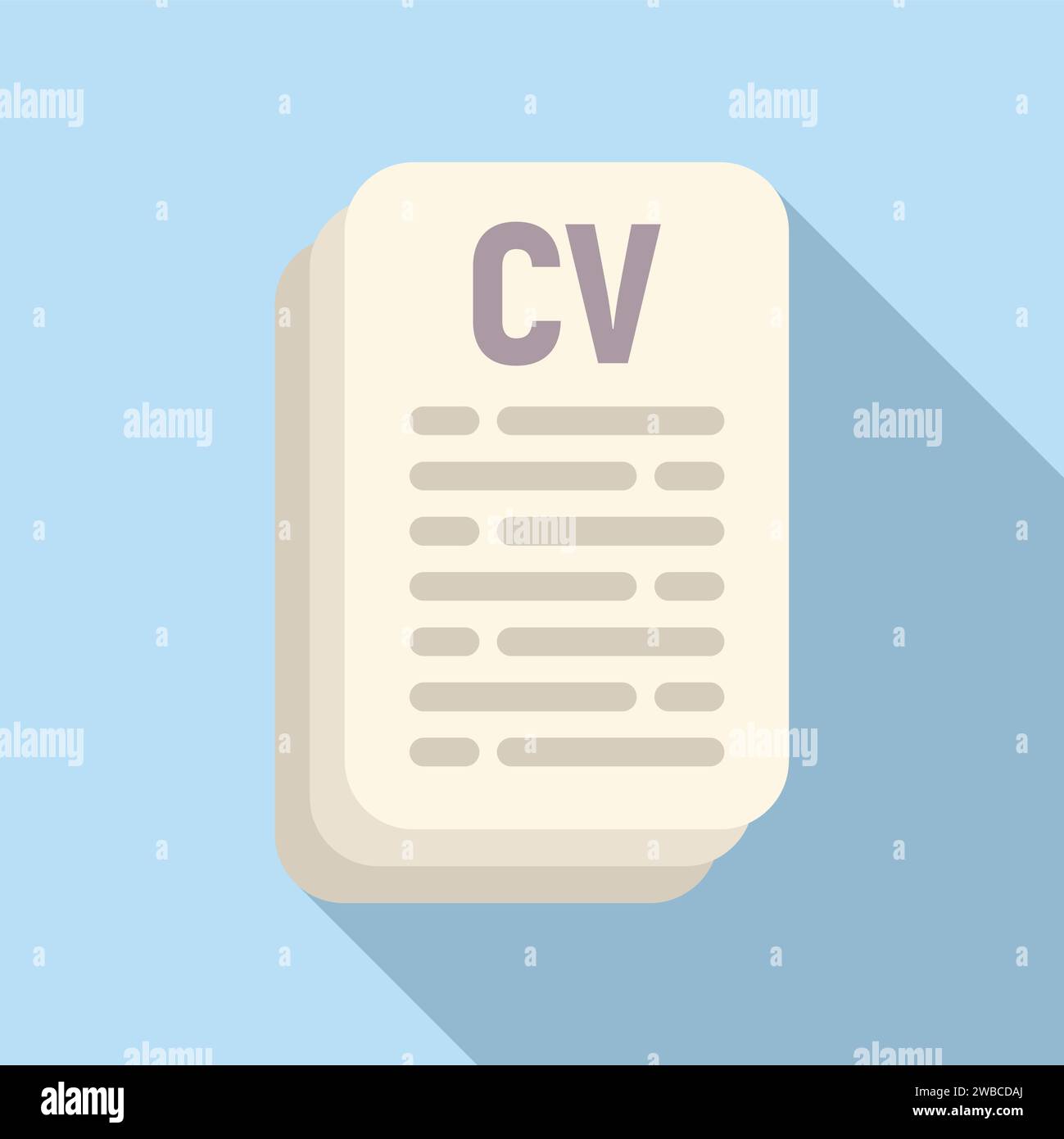 Cv papers icon flat vector. Looking seek new job. Discovery experience ...