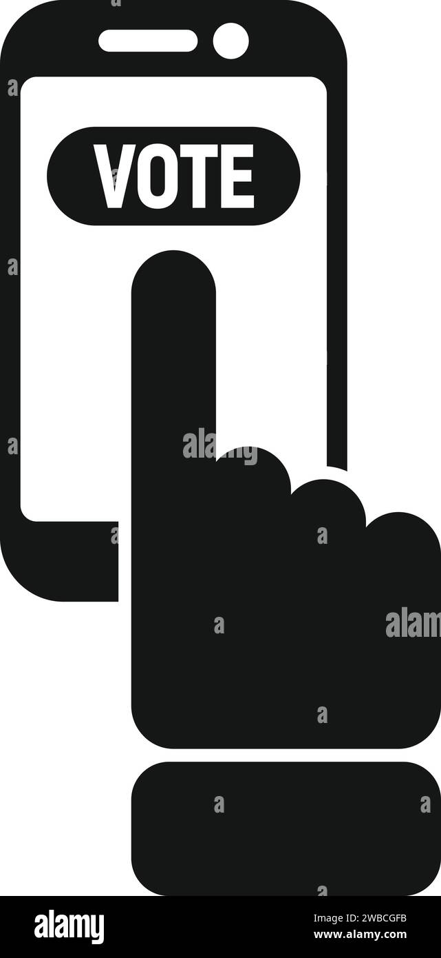 Smartphone vote online icon simple vector. Ballot choice. Debate ...