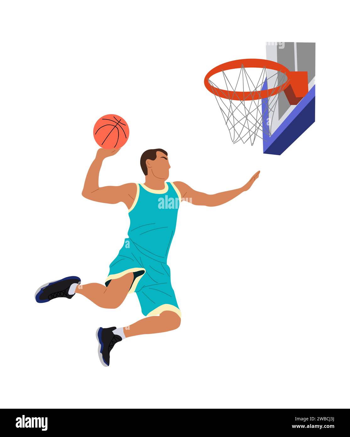 Basketball player dunking the ball vector isolated Stock Vector Image & Art Alamy