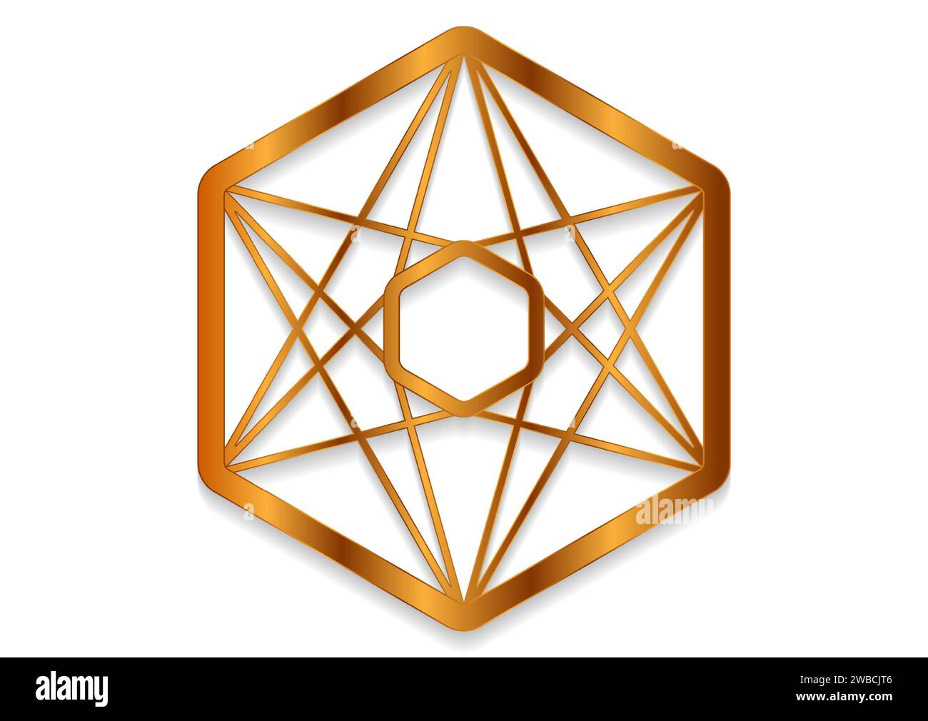 Golden geometric hexagonal pattern abstract tech background. Vector ...