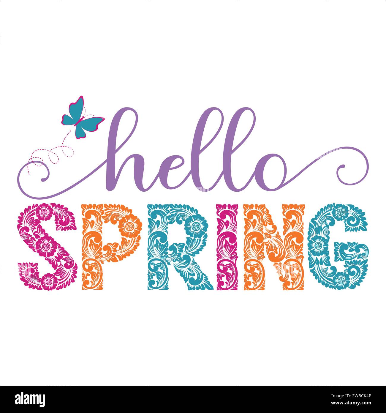 Spring SVG Design Typography T-Shirt Design Stock Vector