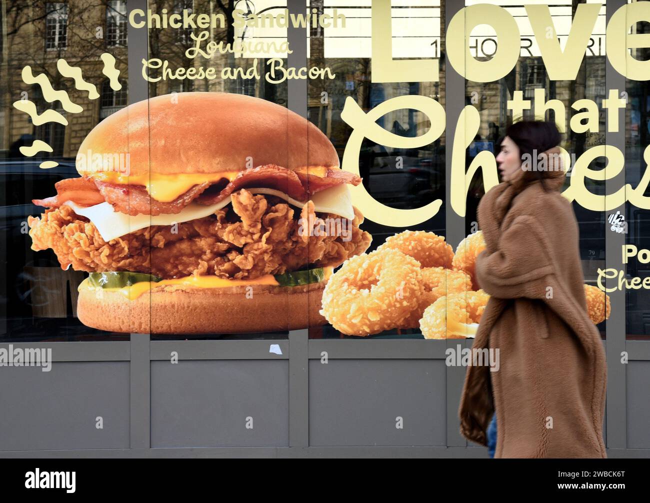 Paris, France. 09th Jan, 2024. Illustration Restaurant Fast Food in