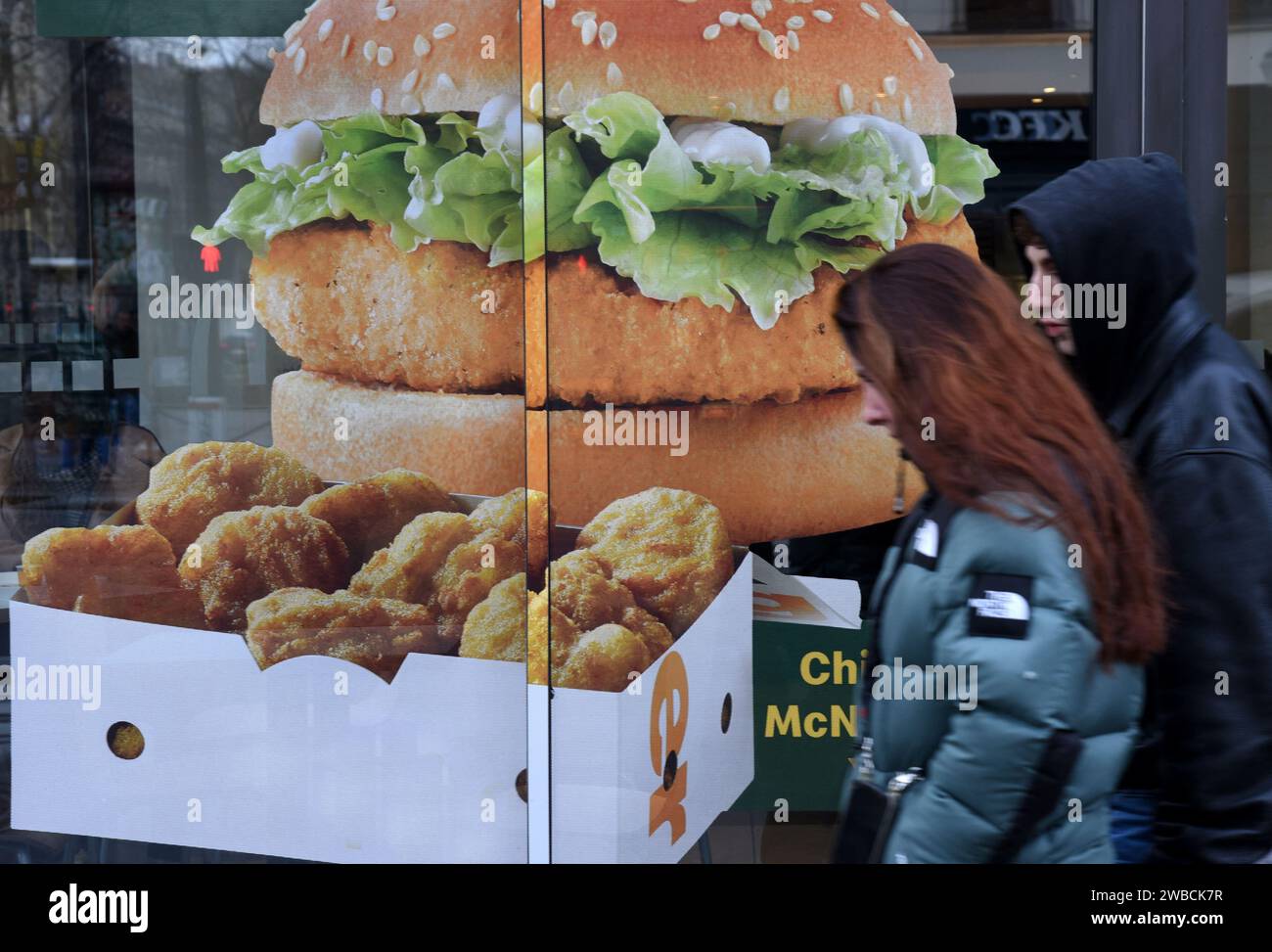 Paris, France. 09th Jan, 2024. Illustration Restaurant Fast Food in