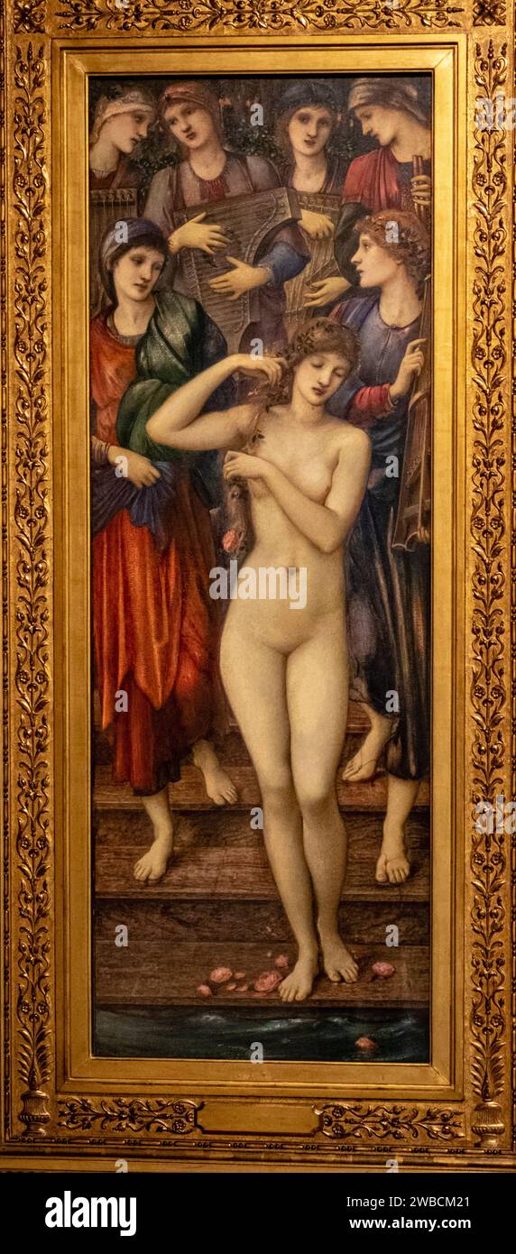 el baño de Vénus, Sir Edward Burne-Jones, inglaterra 1888, acuarela sobre papel pegado en  tela, Fundación Calouste Gulbenkian,  («Fundação Calouste G Stock Photo