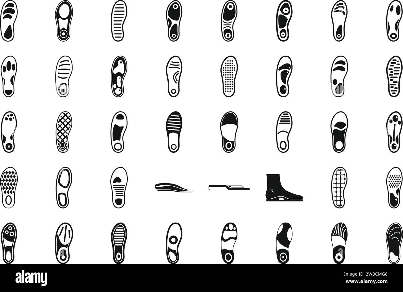 Orthopedic insoles icons set simple vector. Footwear insole. Sole
