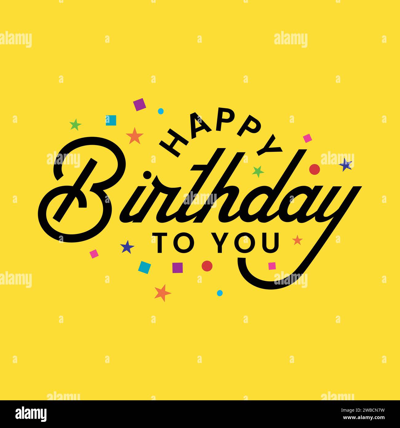 Happy birthday to you vector lettering banner, poster, greeting card