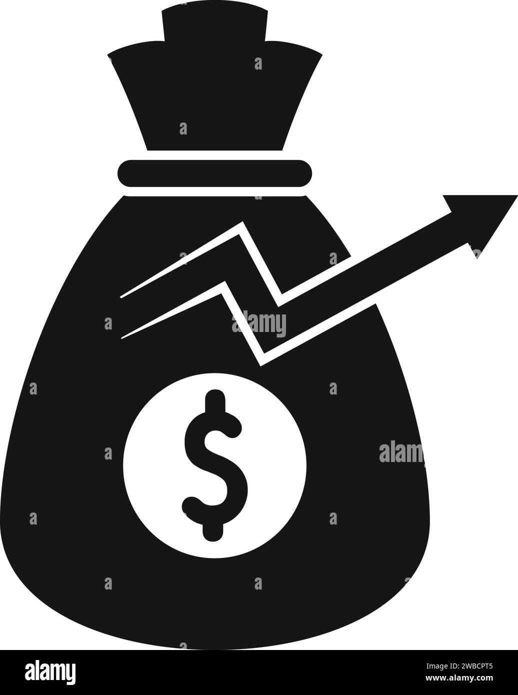 Money bag rise icon simple vector. Service benefit. Management team