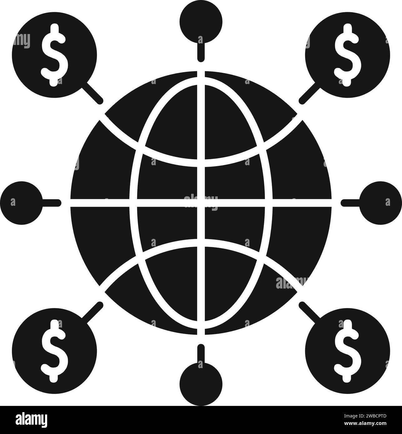 Global trade market icon simple vector. Nascent team corporate. Platform dark Stock Vector