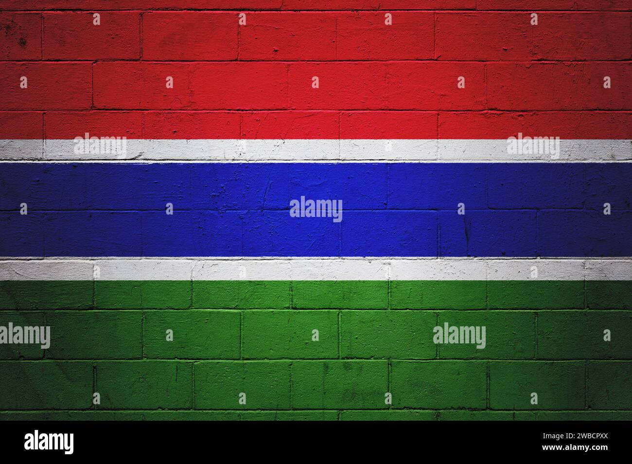 Flag of Gambia painted on a cinder block wall Stock Photo - Alamy