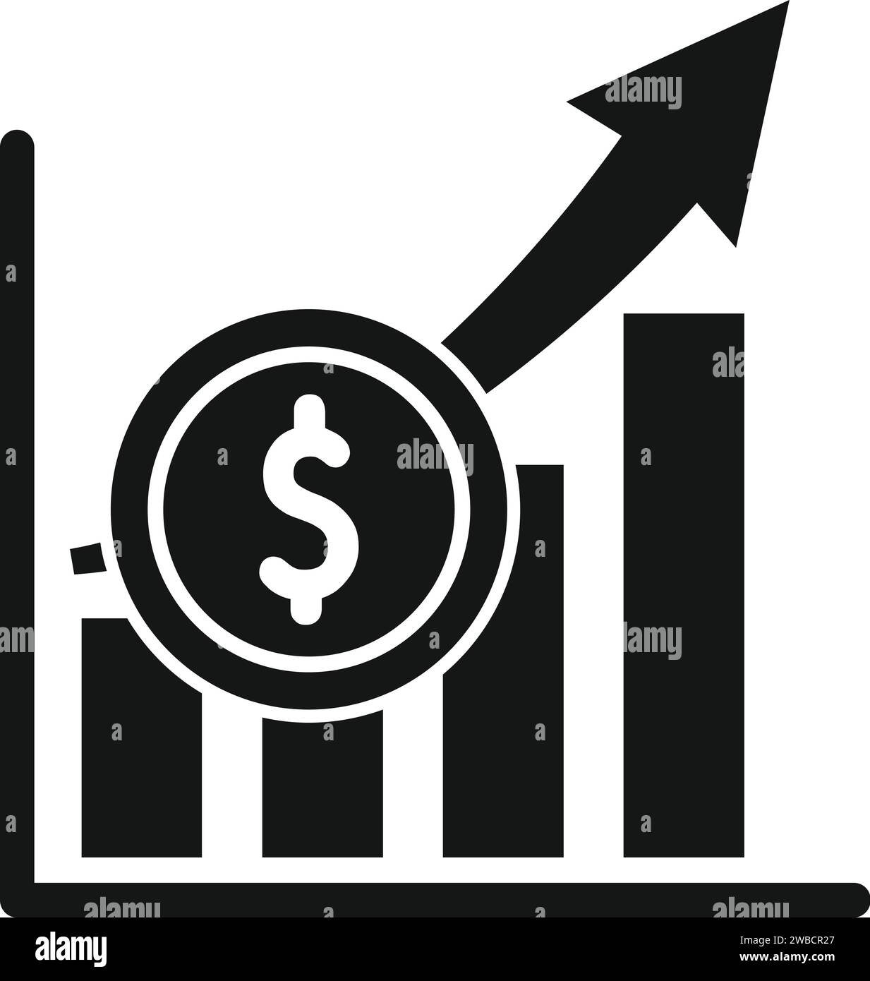 Graph chart dark icon simple vector. Nascent team form. Financial portal Stock Vector
