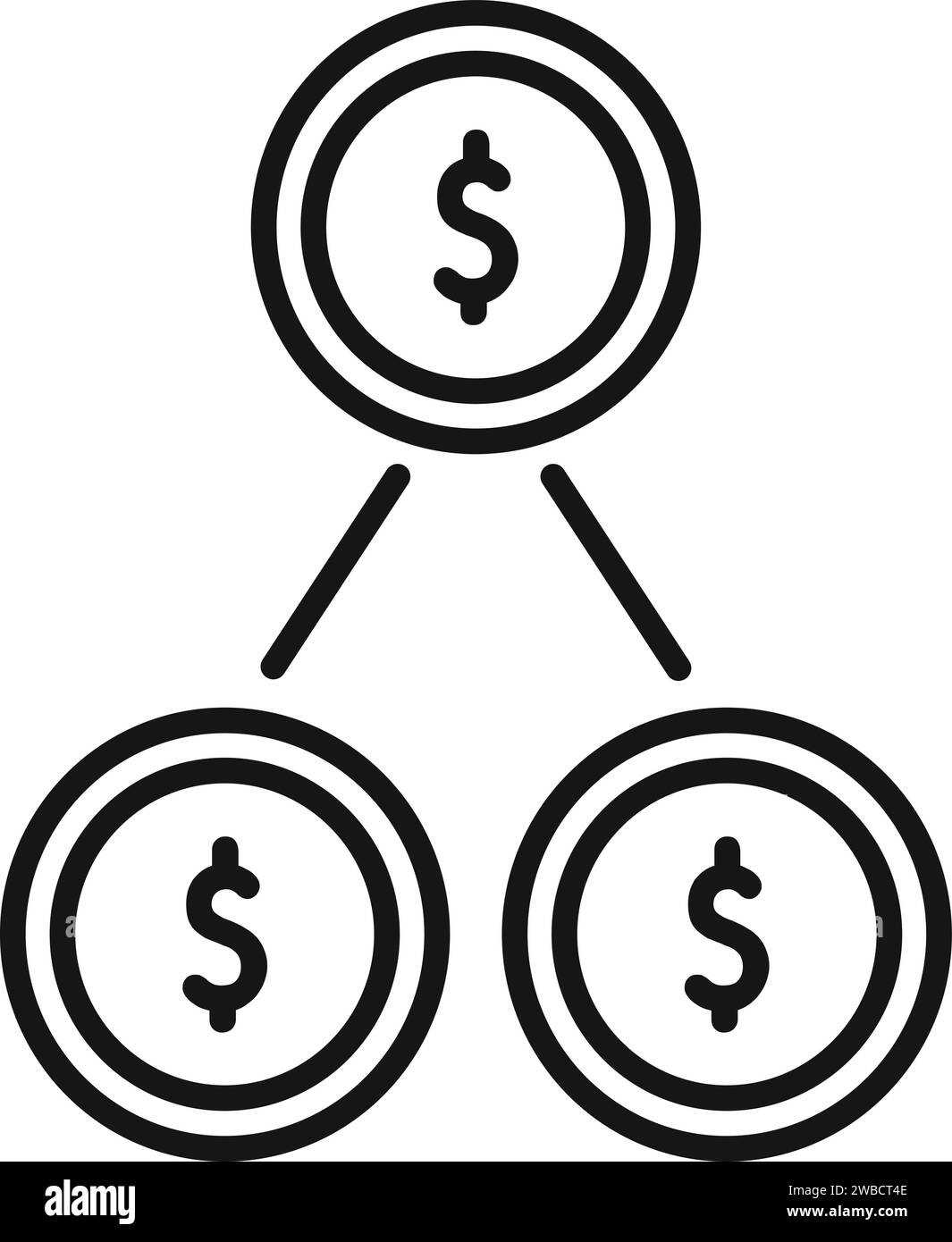 Online money graph icon outline vector. Merger direct. Portal dark Stock Vector