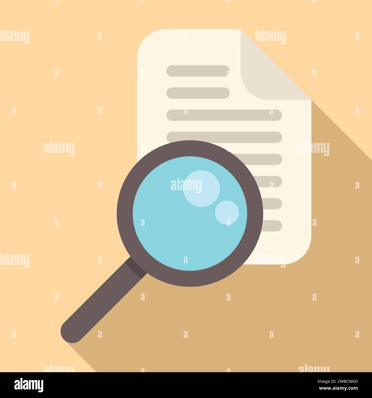Search data document icon flat vector. Information home. Data leak Stock Vector