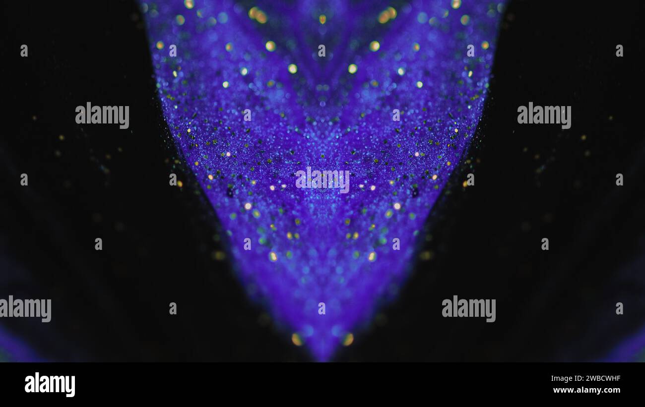 Glitter fluid spill paint kaleidoscope blue golden Stock Photo Alamy