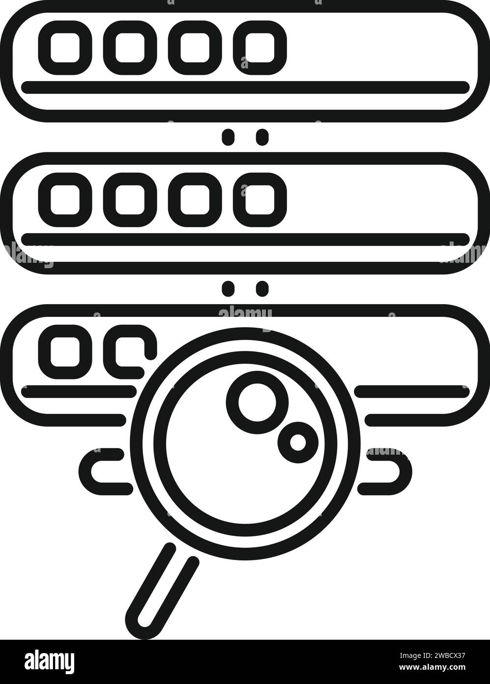 Search filter server icon outline vector. Leak process. Stroke online ...