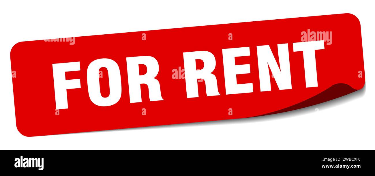 for rent sticker. for rent rectangular label isolated on white background Stock Vector