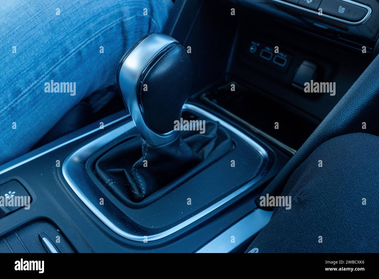 detail of a car gearshift lever Stock Photo Alamy