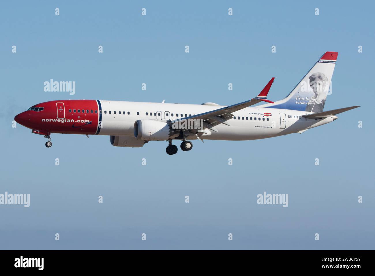 Boeing 737 airliner of Norwegian Air Sweden AOC airline Stock Photo