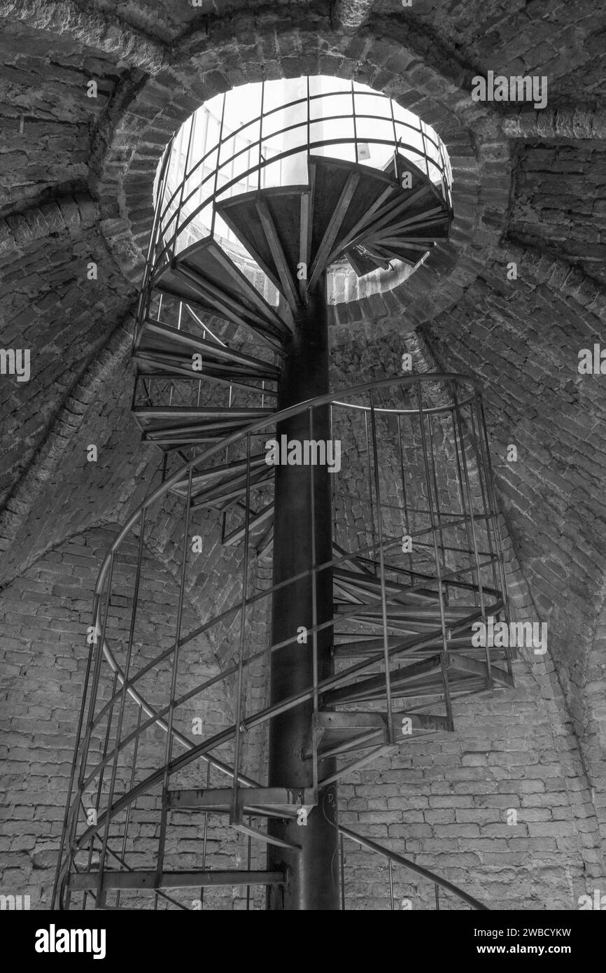Spiral stairs in interior Black and White Stock Photos & Images - Alamy