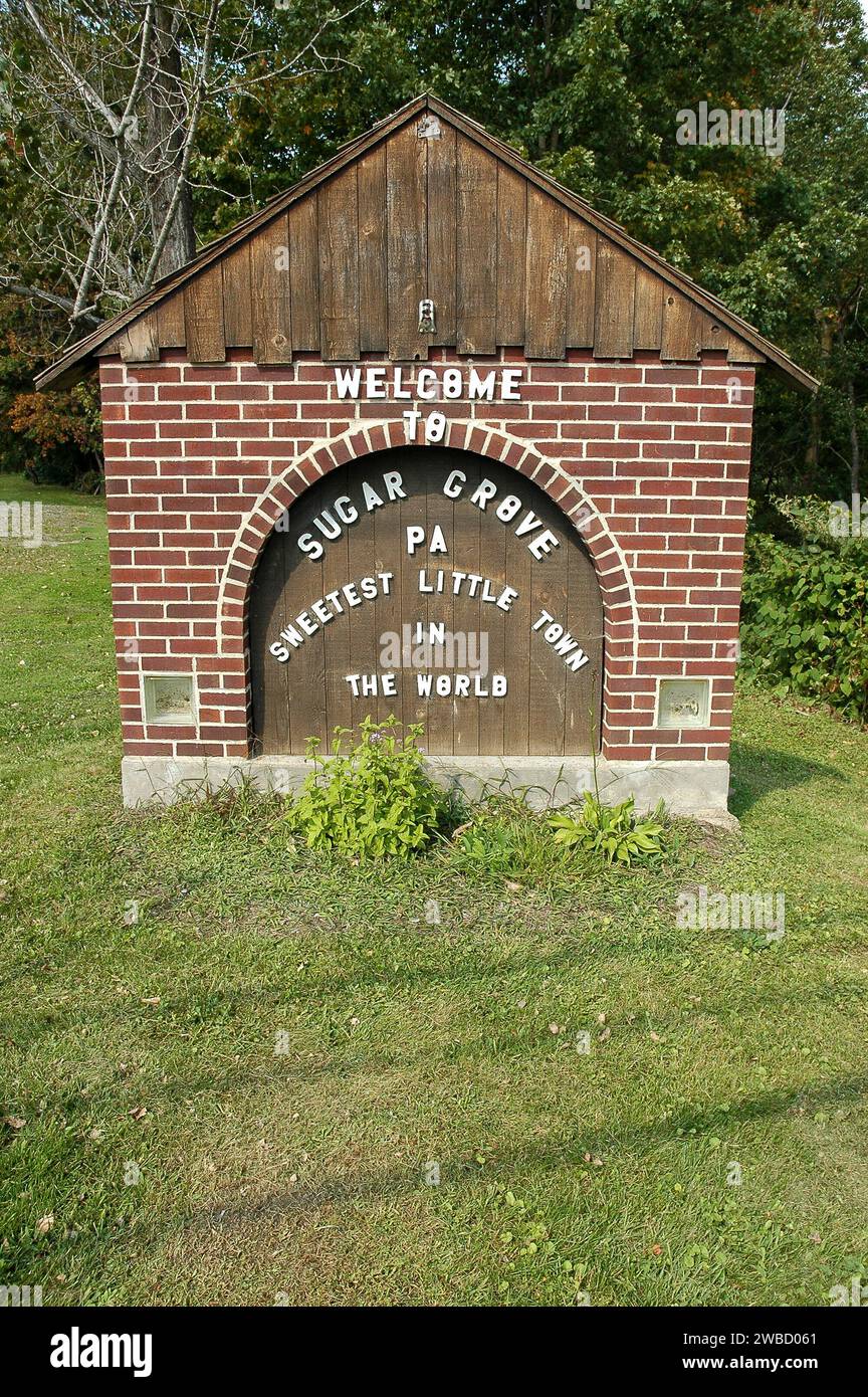 to Sign for Sugar Grove, Pennsylvania, USA Stock Photo Alamy