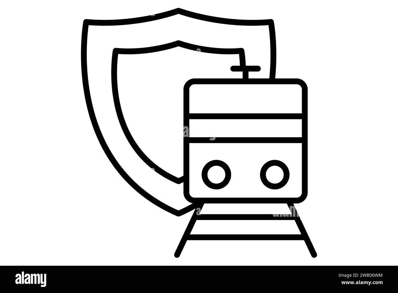train travel insurance icon. icon related to insurance documents for