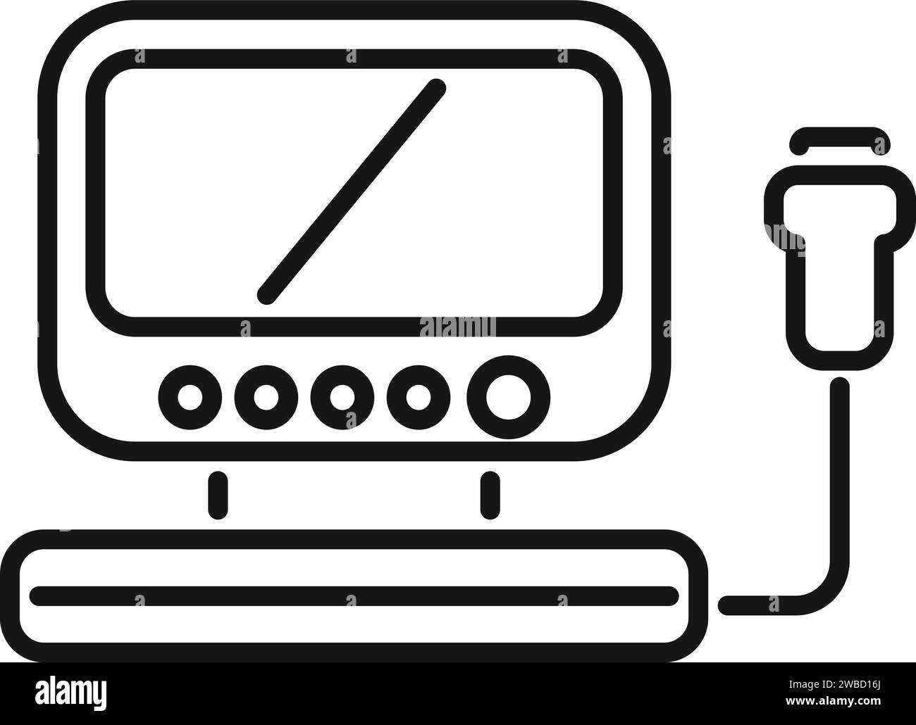 Sonograph analysis icon outline vector. Device diagnosis. Ultra sound Stock Vector