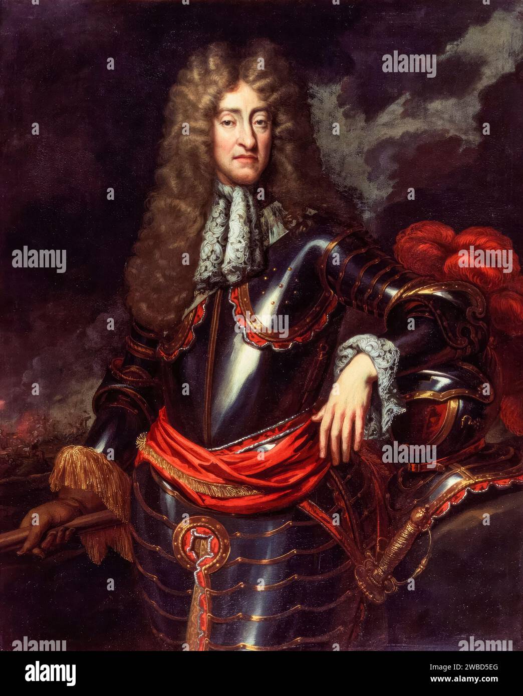 King James II of England and VII of Scotland (1633-1701), reigned 1685-1688, portrait painting in oil on canvas, circa 1690 Stock Photo