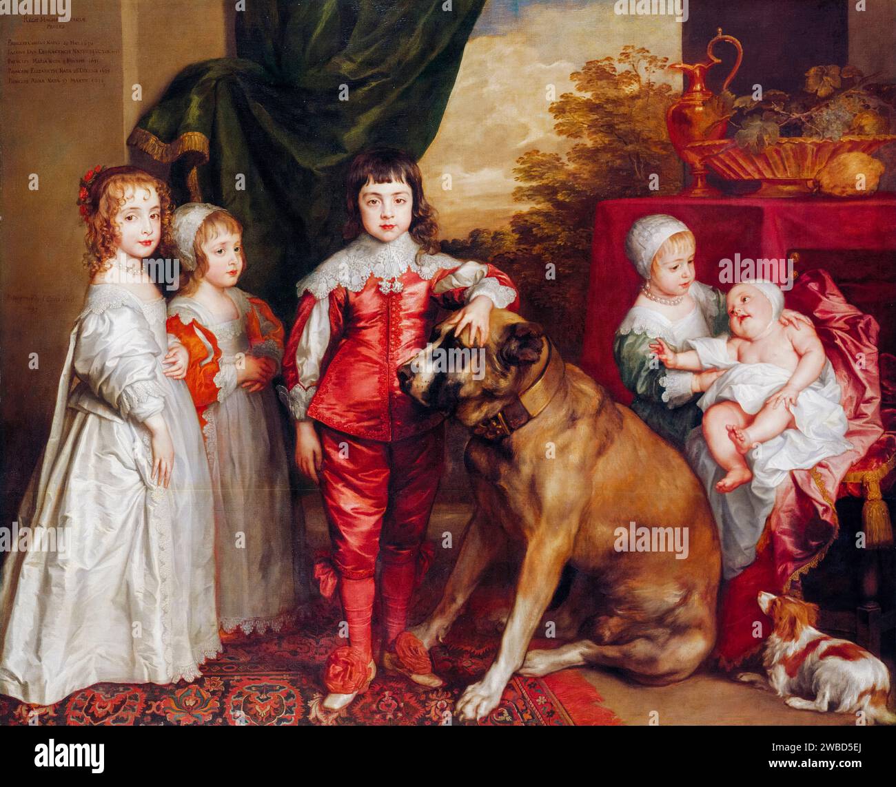 The Five Eldest Children of King Charles I of England (1600-1649), portrait painting in oil on canvas by Sir Anthony van Dyck, 1637 Stock Photo