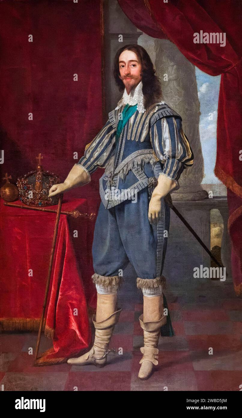 Charles I (1600–1649) King of England, portrait painting in oil on canvas by Daniel Mytens, 1631 Stock Photo