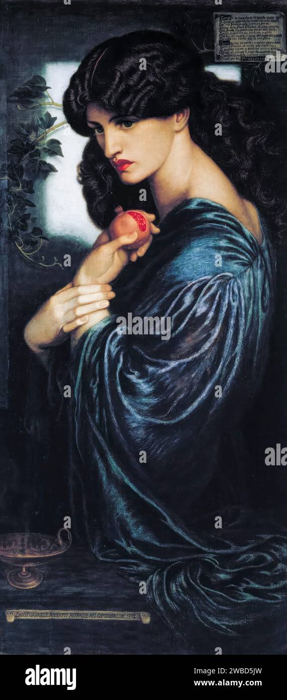 Dante Gabriel Rossetti, Proserpine, painting in oil on canvas, 1874 Stock Photo