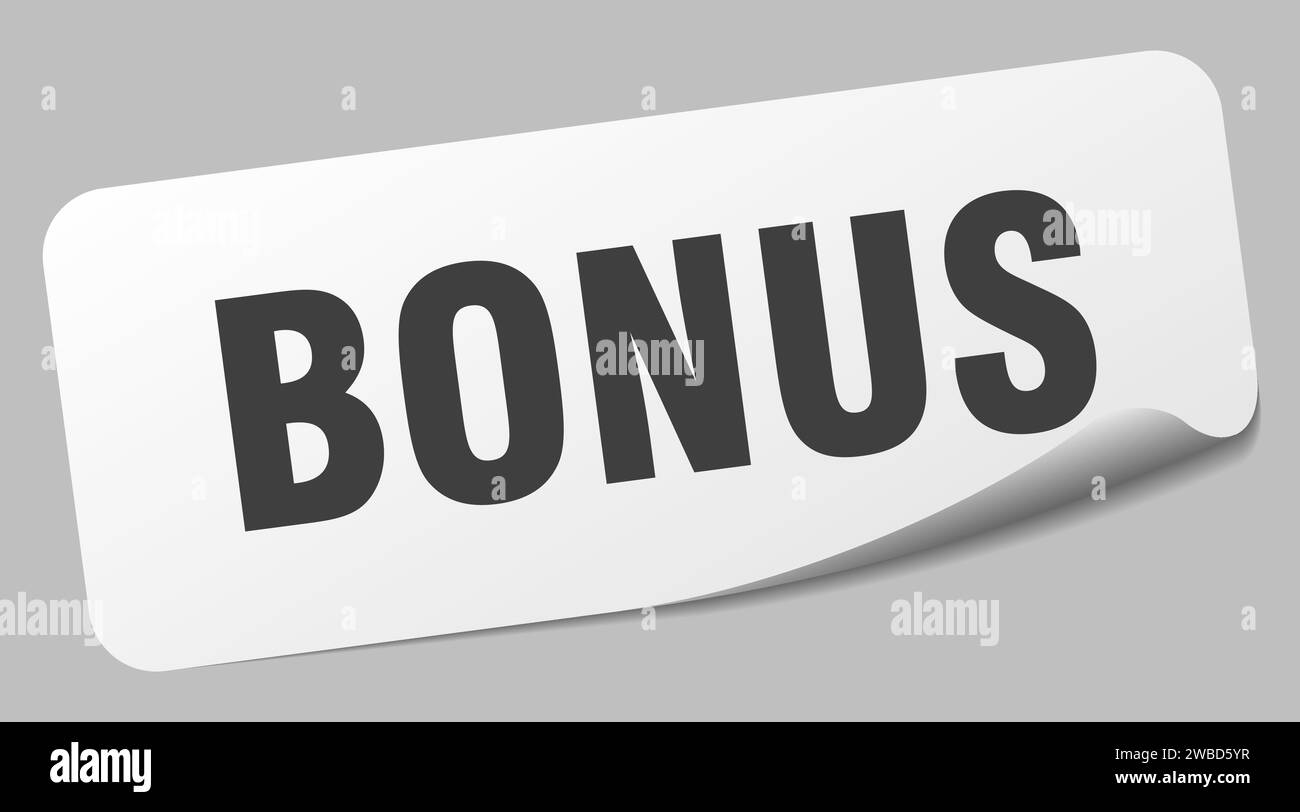 bonus sticker. bonus rectangular label isolated on white background ...